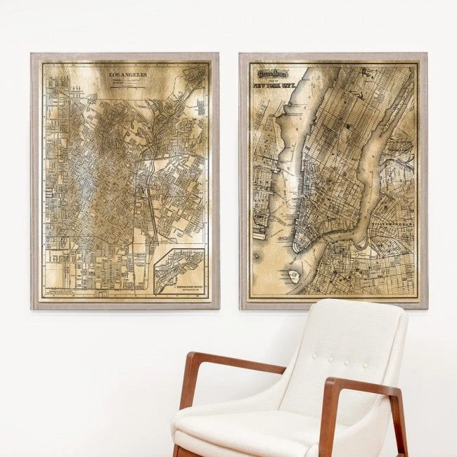 Natural Curiosities New Arrivals Gold City Map Artwork - New York 4 Natural Curiosities New Arrivals Gold City Map Artwork - New York