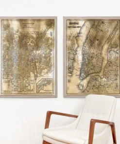 Natural Curiosities Gold City Map Artwork - Paris