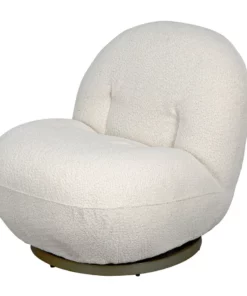 Noir Artemis Chair Teddy Ivory Fabric New Arrivals