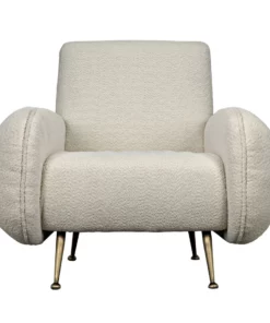 Noir New Arrivals Hera Chair Teddy Ivory Fabric