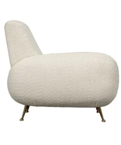 Noir New Arrivals Hera Chair Teddy Ivory Fabric