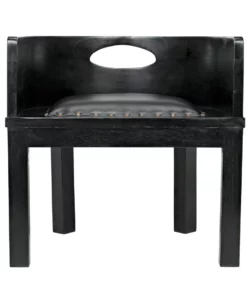 Noir Latour Chair Charcoal Black Leather
