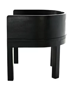Noir Latour Chair Charcoal Black Leather