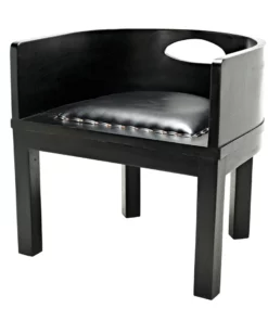Noir Latour Chair Charcoal Black Leather