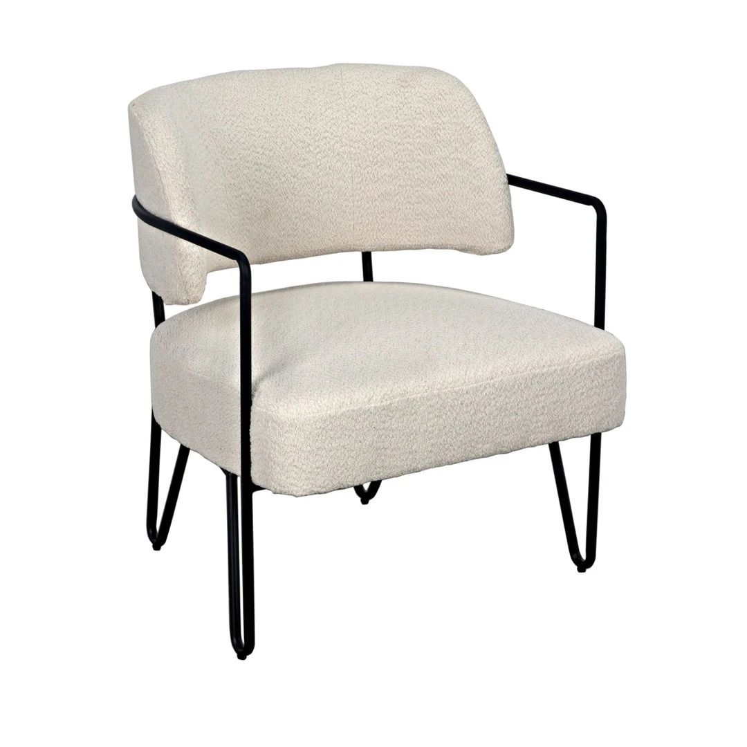 Noir Zeus Chair Metal And Teddy Ivory Fabric 8 Noir Zeus Chair Metal And Teddy Ivory Fabric