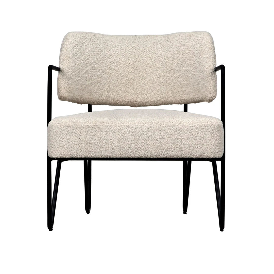 Noir Zeus Chair Metal And Teddy Ivory Fabric 4 Noir Zeus Chair Metal And Teddy Ivory Fabric