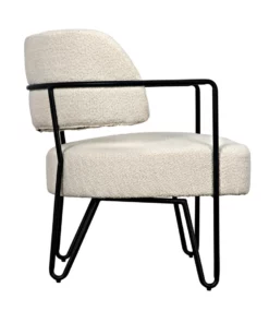 Noir Zeus Chair Metal And Teddy Ivory Fabric 11 Noir Zeus Chair Metal And Teddy Ivory Fabric