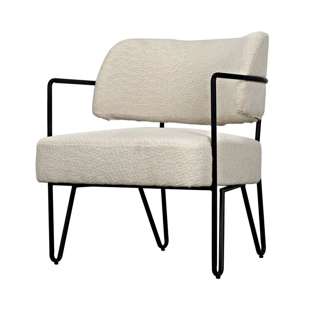 Noir Zeus Chair Metal And Teddy Ivory Fabric 3 Noir Zeus Chair Metal And Teddy Ivory Fabric