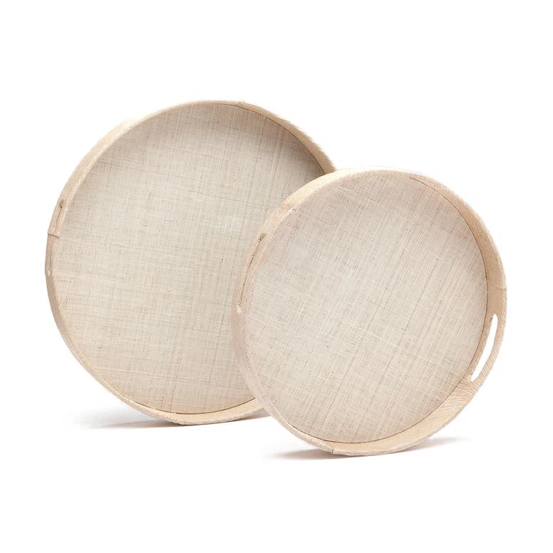 Made Goods Faye Round Tray Set Of Two Natural Buntal 3 Made Goods Faye Round Tray Set Of Two Natural Buntal