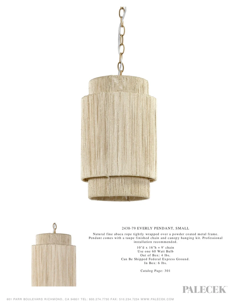 Palecek New Arrivals Everly Small Pendant 6 Palecek New Arrivals Everly Small Pendant