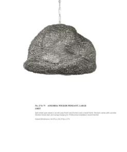 Palecek Andorra Pendant Large Grey New Arrivals