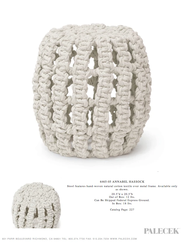 Palecek New Arrivals Annabel Hassock 10 Palecek New Arrivals Annabel Hassock