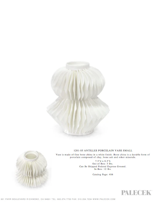 Palecek Antilles Porcelain Vase Small New Arrivals 9 Palecek Antilles Porcelain Vase Small New Arrivals