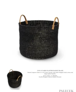 Palecek Cairo Planter Basket Black New Arrivals