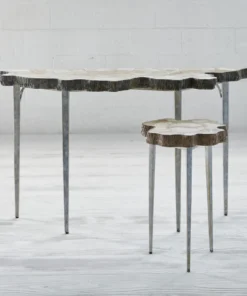 Palecek New Arrivals Chloe Fossil Clam Side Table 10 Palecek New Arrivals Chloe Fossil Clam Side Table