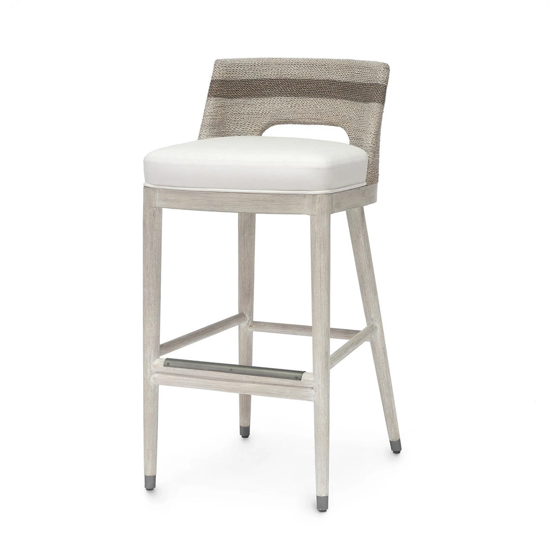 Palecek New Arrivals Fritz Rope Bar Stool Fog White 3 Palecek New Arrivals Fritz Rope Bar Stool Fog White