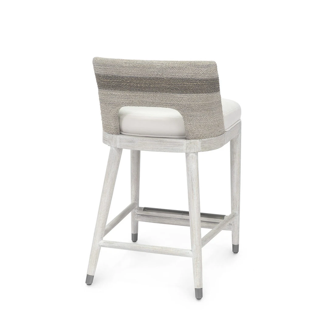 Palecek Fritz Rope Counter Stool Fog White 4 Palecek Fritz Rope Counter Stool Fog White