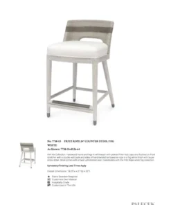 Palecek Fritz Rope Counter Stool Fog White 10 Palecek Fritz Rope Counter Stool Fog White