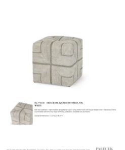 Palecek Fritz Rope Square Ottoman White Fog New Arrivals
