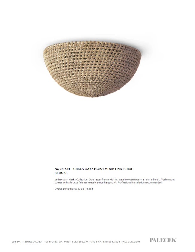 Palecek Green Oaks Flush Mount Natural Bronze 4 Palecek Green Oaks Flush Mount Natural Bronze