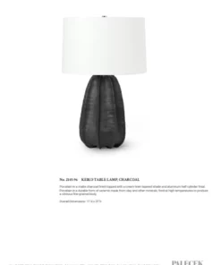 Palecek Keiko Table Lamp Charcoal