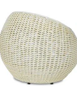 Palecek New Arrivals Outdoor Open Weave Wicker Swivel Stool White