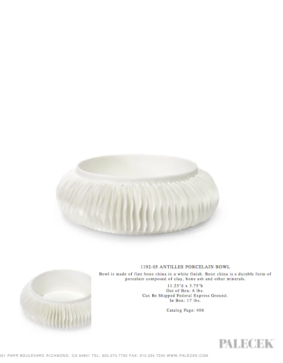 Palecek New Arrivals Antilles Porcelain Bowl 9 Palecek New Arrivals Antilles Porcelain Bowl