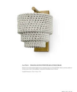 Palecek New Arrivals Veranda Sconce Whitewash Antique Brass