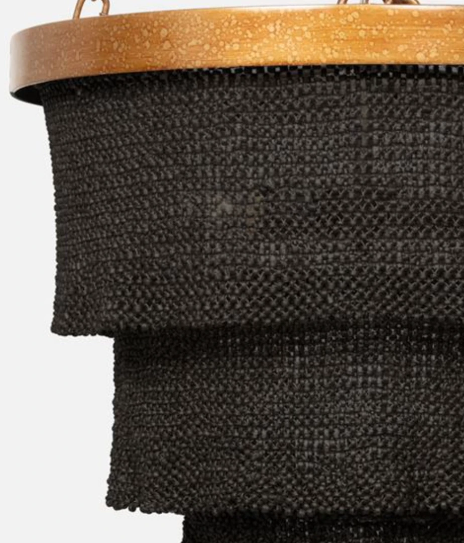 Made Goods Patricia Chandelier Small Black Coco Beads And Gold New Arrivals 4 Made Goods Patricia Chandelier Small Black Coco Beads And Gold New Arrivals