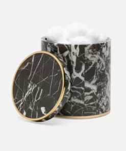 Pigeon And Poodle Rhodes Canister Nero Marble And Brass Metal New Arrivals