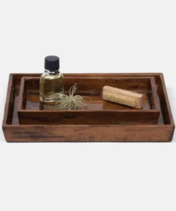 Pigeon And Poodle Varadero Tray Set Dark Stain