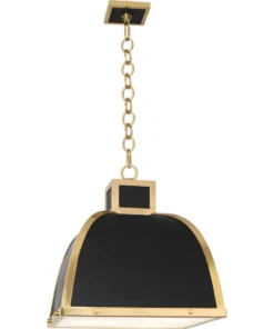 Robert Abbey Ranger Pendant Matte Black And Modern Brass