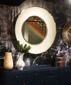 Made Goods New Arrivals Jarin Buffet True Navy Faux Belgian Linen