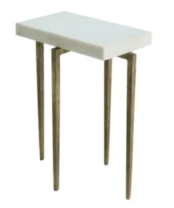 Studio A New Arrivals Laforge Accent Table Antique Gold W/White Honed Marble