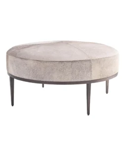 Studio A New Arrivals Urban Ottoman Grey Hair On Hide Antique Gunmetal
