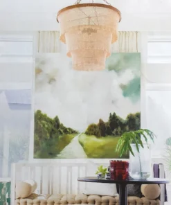 Made Goods New Arrivals Patricia Chandelier Natural Coco Beads And Gold Metal