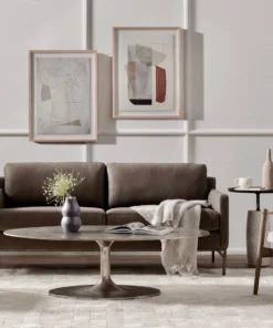 Four Hands Vanna Sofa Pewter Leather