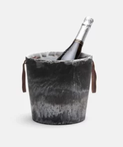 Blue Pheasant Wesley Black Swirled Ice Bucket