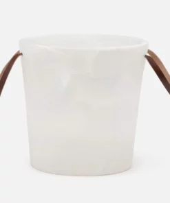 Blue Pheasant Wesley White Swirled Ice Bucket New Arrivals