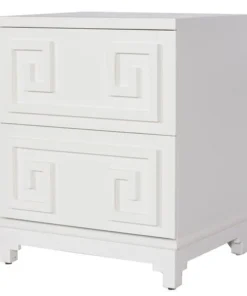 Worlds Away Pagoda Nightstand White
