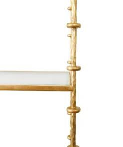 Worlds Away Addie Etagere Gold Leaf