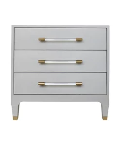 Worlds Away Amber Side Table Dove Gray Shagreen