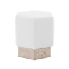 Worlds Away New Arrivals Asher Stool Cerused Oak White Linen