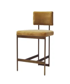 Worlds Away New Arrivals Baylor Counter Stool Bronze And Camel Velvet