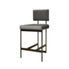Worlds Away New Arrivals Baylor Counter Stool Bronze And Grey Velvet
