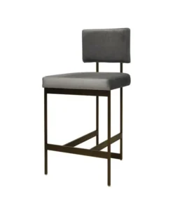 Worlds Away New Arrivals Baylor Counter Stool Bronze And Grey Velvet