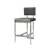 Worlds Away Baylor Counter Stool Nickel And Grey Velvet New Arrivals