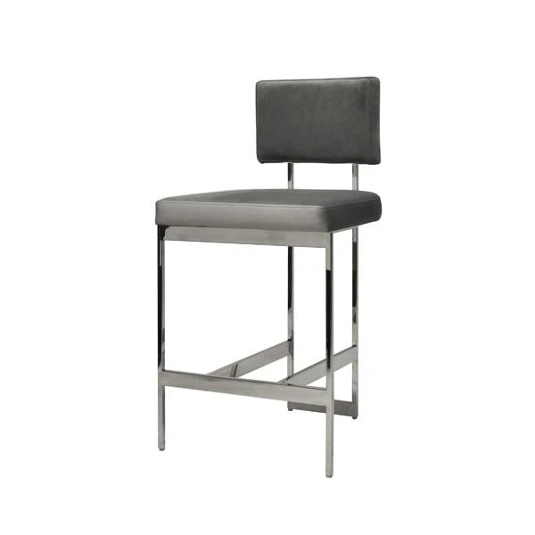 Worlds Away Baylor Counter Stool Nickel And Grey Velvet New Arrivals 3 Worlds Away Baylor Counter Stool Nickel And Grey Velvet New Arrivals
