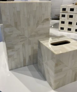 Worlds Away Beth Tissue Box Natural Bone