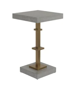 Worlds Away New Arrivals Bosco Square Side Table Grey Cerused Oak